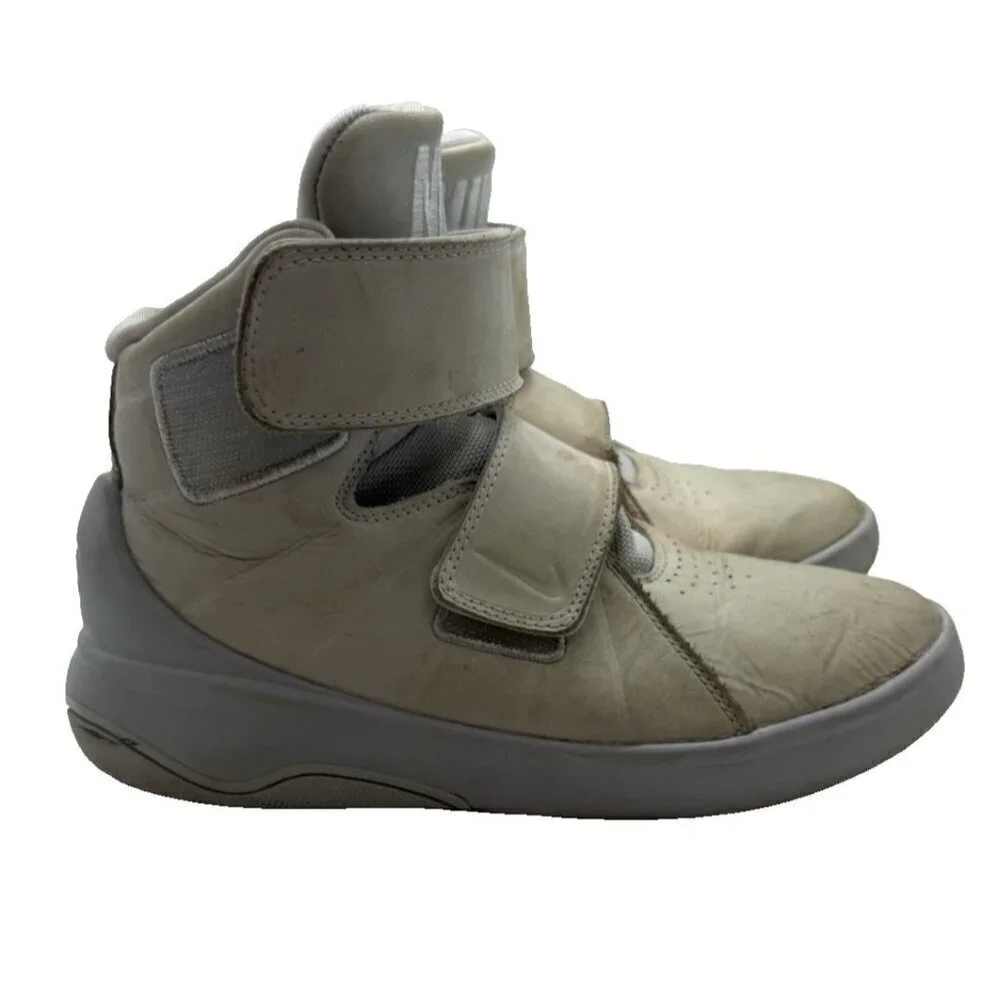 Nike Marxman Premium Junior Youth Basketball Trainers Shoes Pure Platinum Sz 4Y